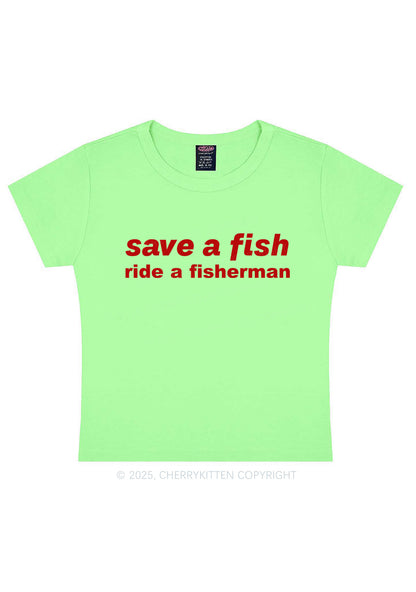 Save A Fish Y2K Baby Tee Cherrykitten