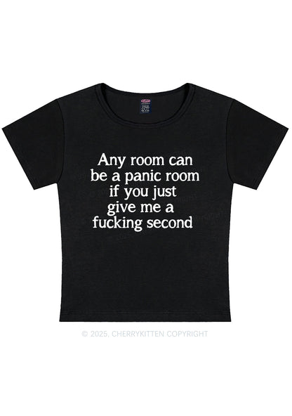 Any Room Can Be Panic Y2K Baby Tee Cherrykitten