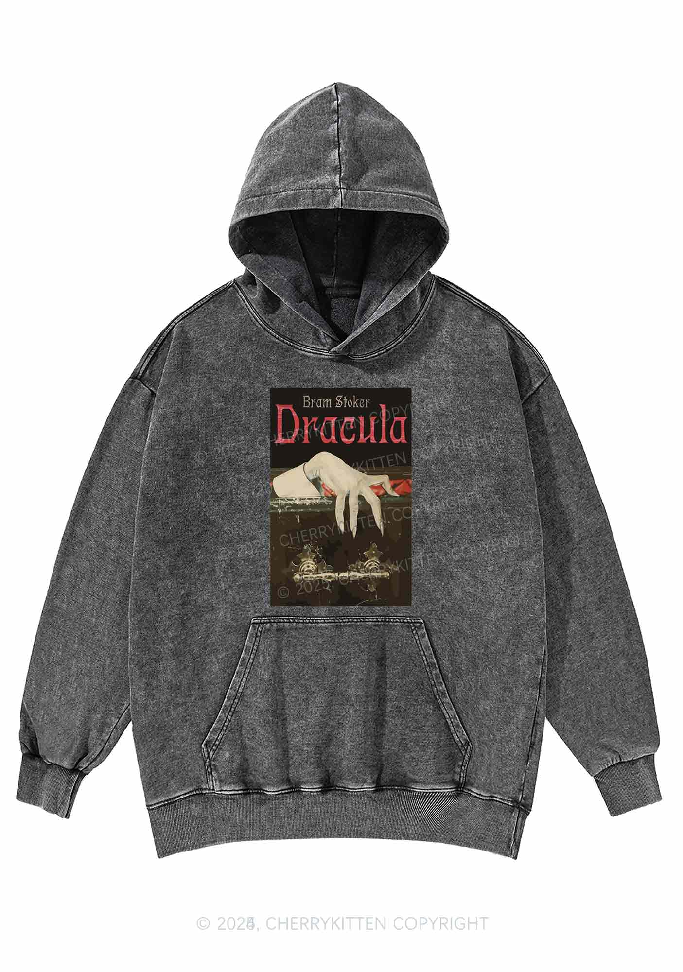 Halloween Creepy Claw Y2K Washed Hoodie Cherrykitten