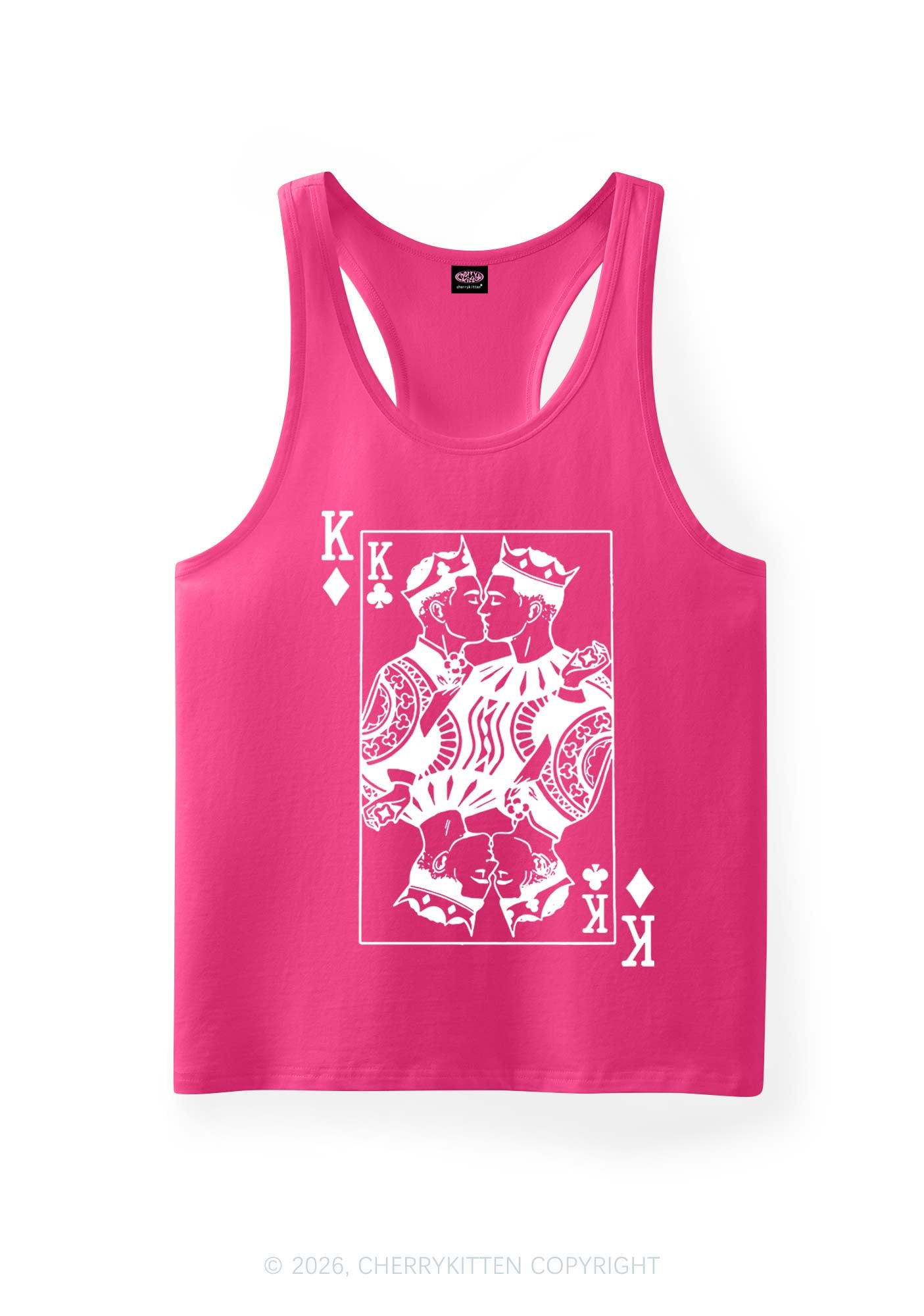 Pink Gay King Pride Y2K Men Racerback Tank Top Cherrykitten