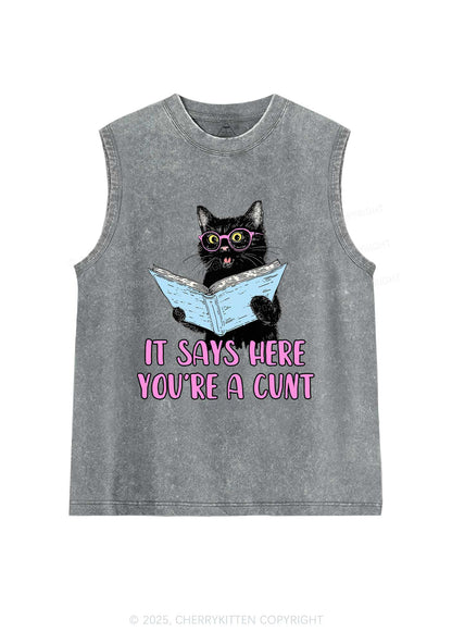 You Are A Cxxt Y2K Washed Muscle Tank Cherrykitten