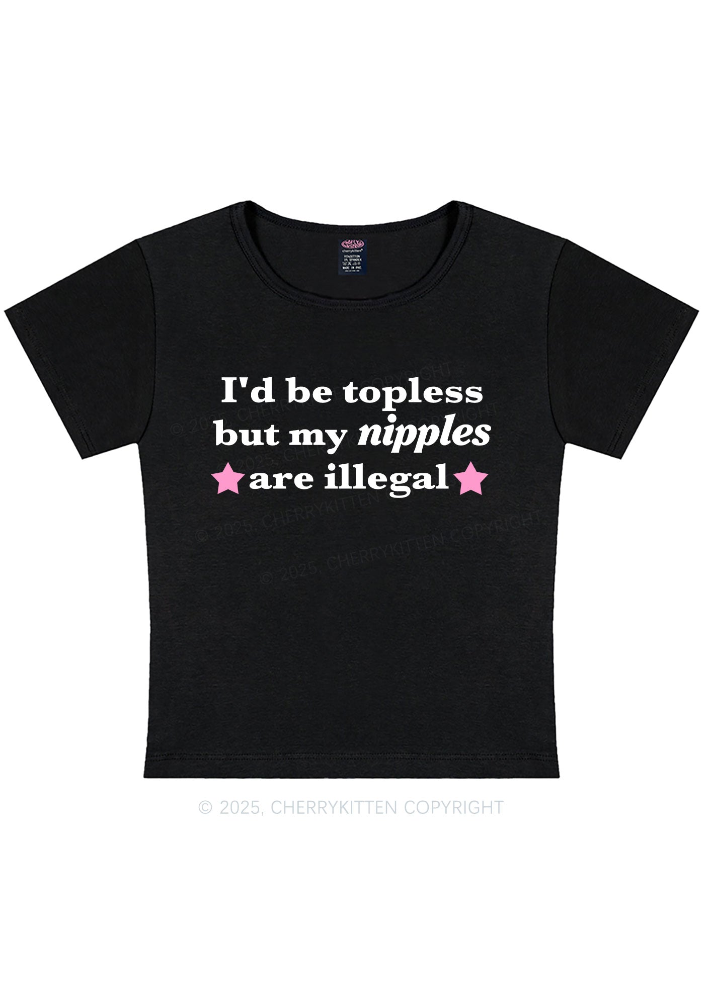 Nixxles Are Illegal Y2K Baby Tee Cherrykitten