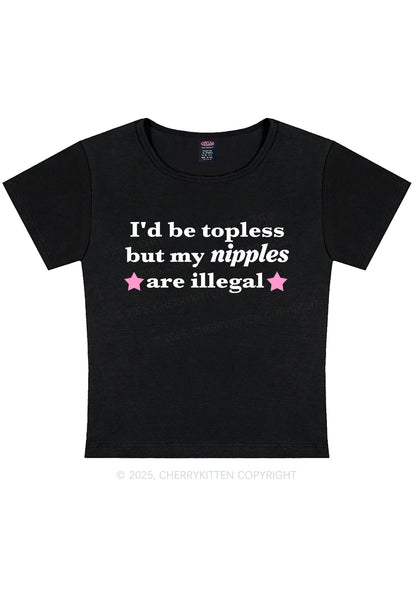 Nixxles Are Illegal Y2K Baby Tee Cherrykitten