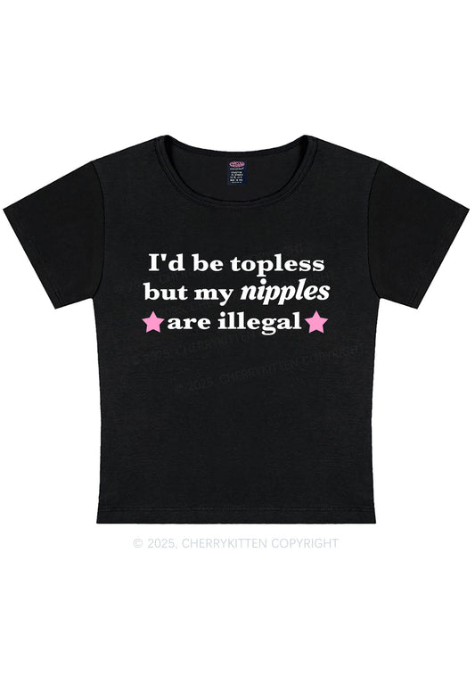Nixxles Are Illegal Y2K Baby Tee Cherrykitten