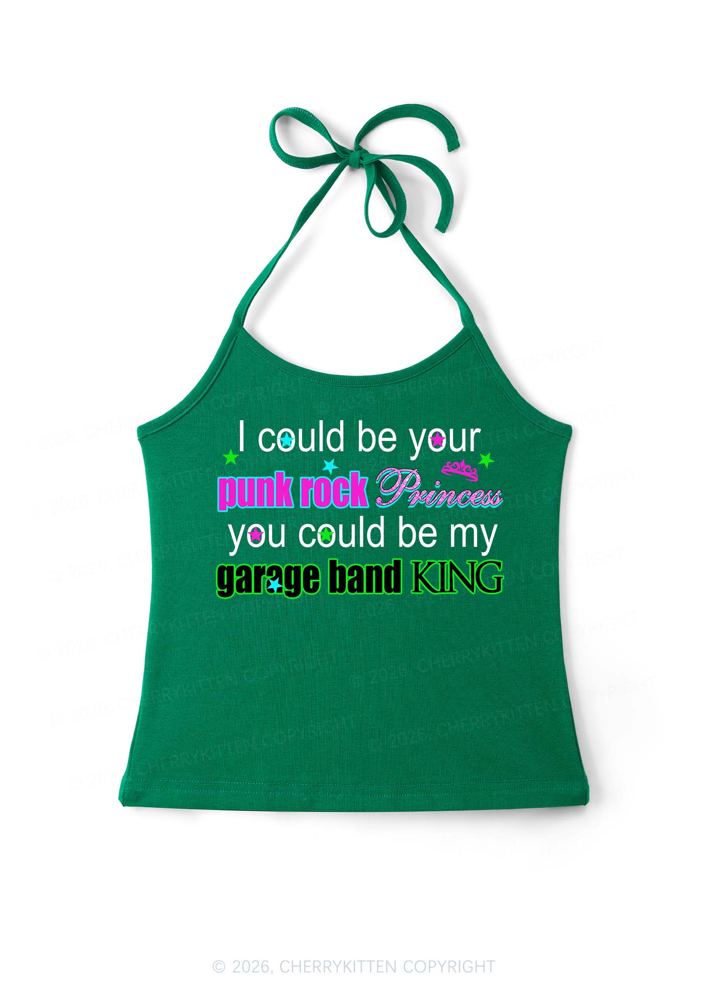 Punk Rock Princess Y2K Halter Neck Cami Cherrykitten
