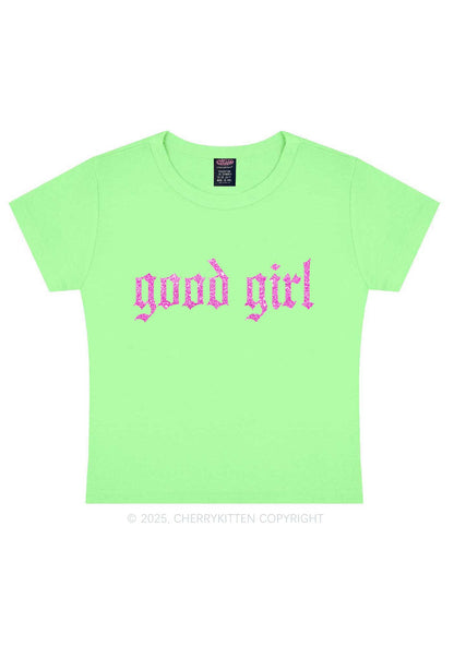 Glitter Good Girl Y2K Baby Tee Cherrykitten