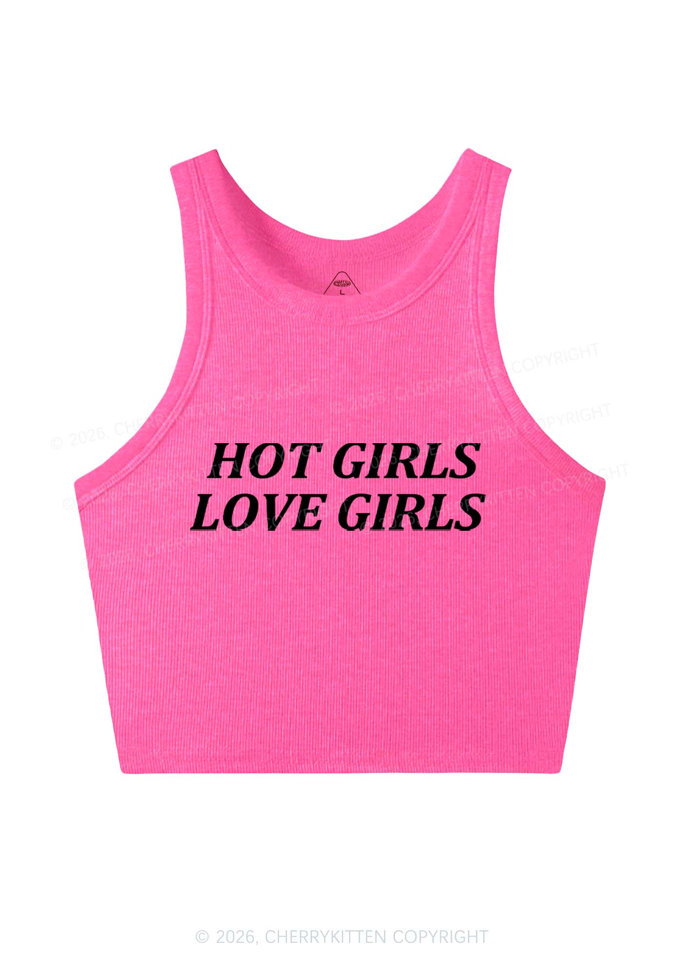 Hot Girls Love Girls Pride Y2K Crop Tank Top Cherrykitten