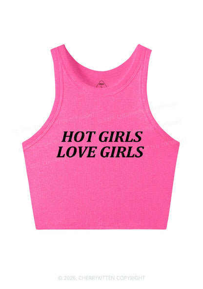 Hot Girls Love Girls Pride Y2K Crop Tank Top Cherrykitten