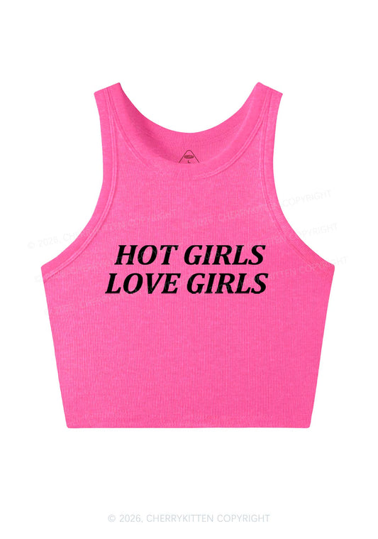 Hot Girls Love Girls Pride Y2K Crop Tank Top Cherrykitten