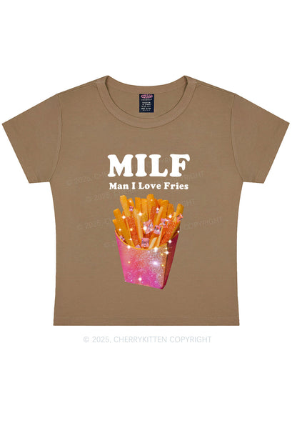 Man I Love Fries Y2K Baby Tee Cherrykitten