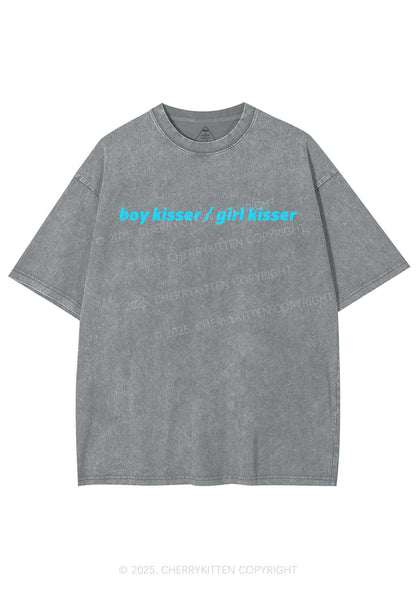 Boy Kisser Girl Kisser Pride Y2K Shirts Washed Tee Cherrykitten