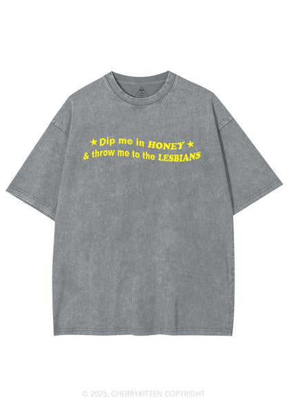 Honey Lesbians Pride Y2K Shirts Washed Tee Cherrykitten