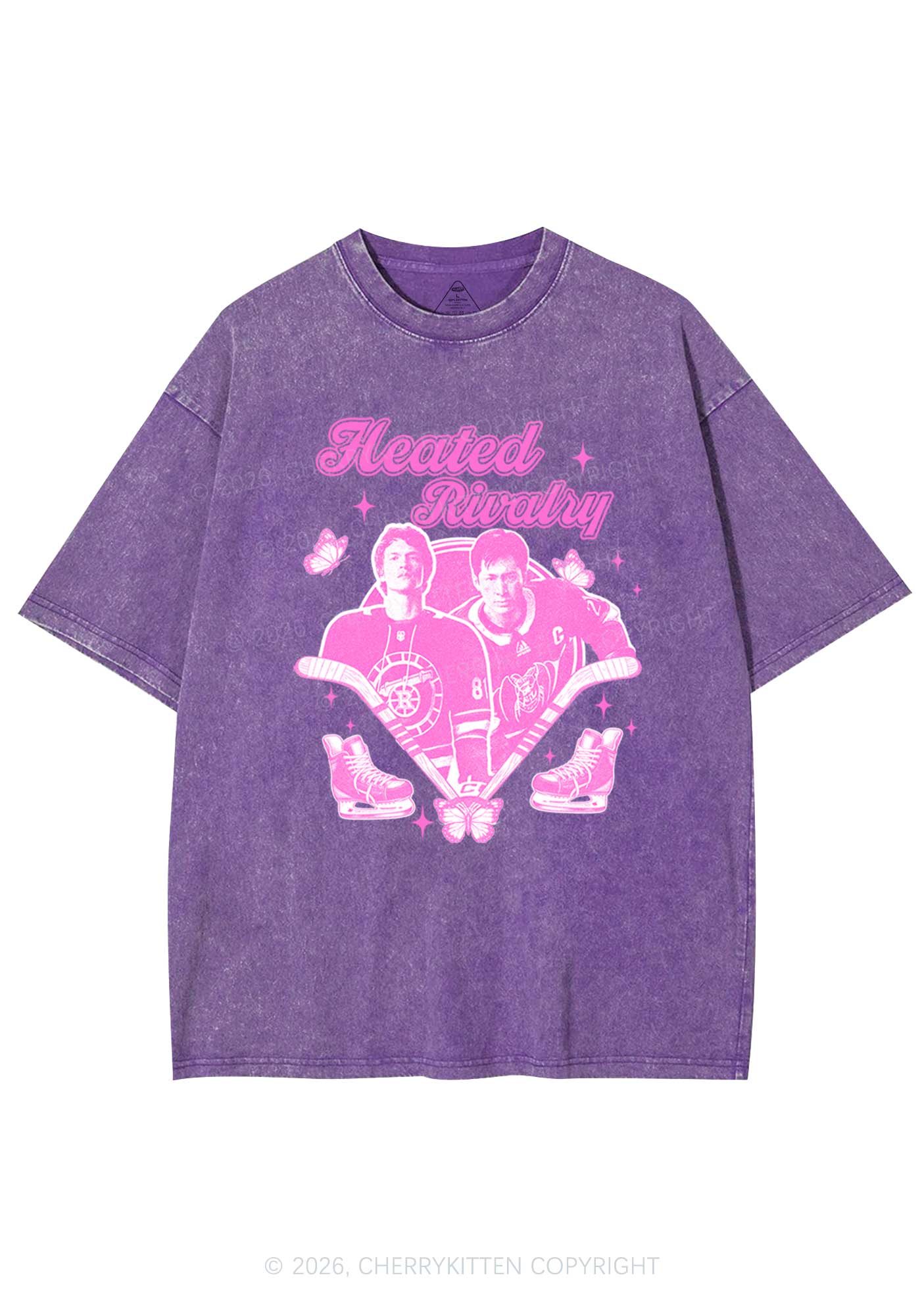 Retro Hockey Elements Y2K Shirts Washed Tee Cherrykitten