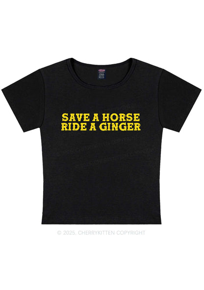 Ride A Ginger Y2K Baby Tee Cherrykitten