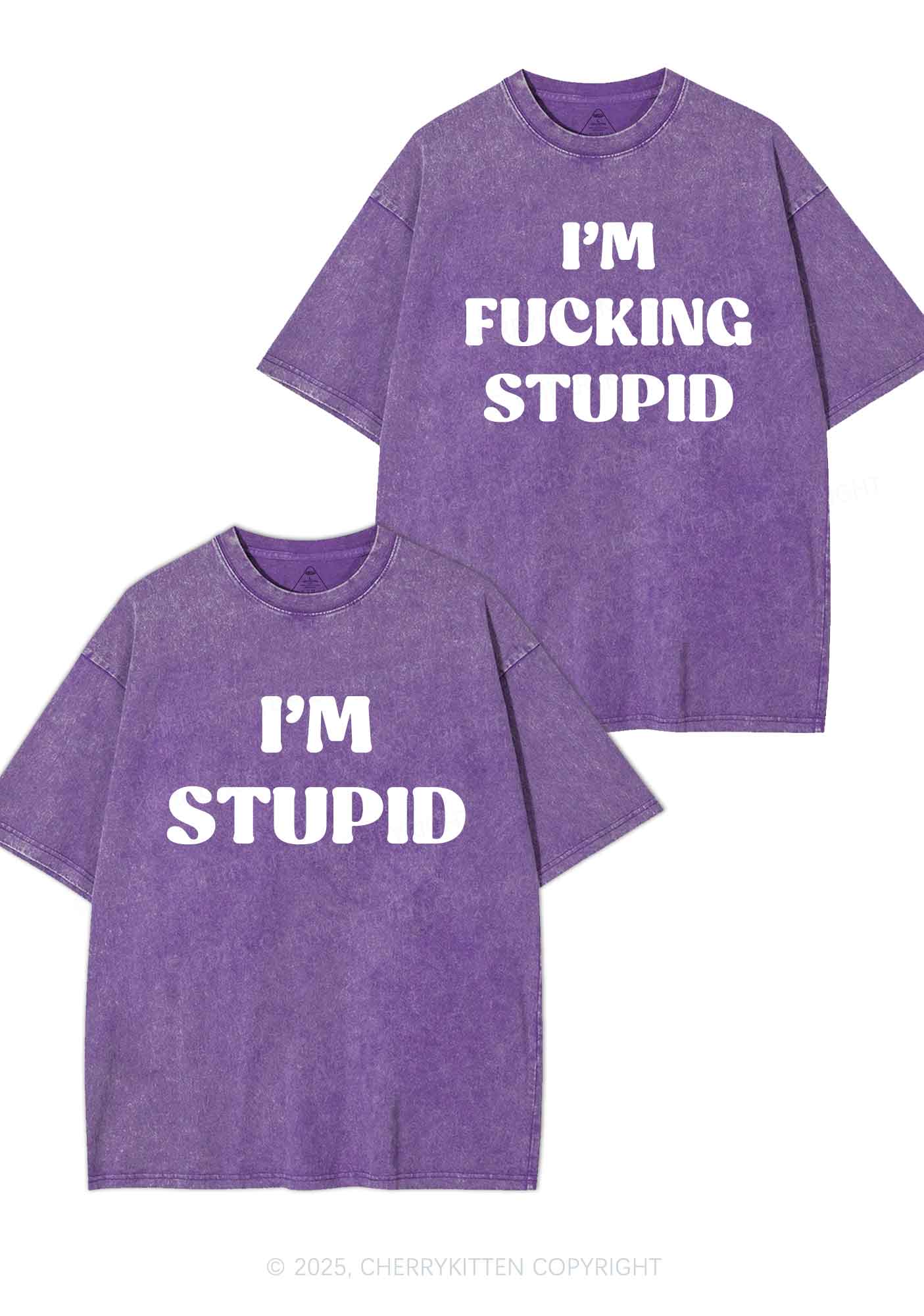 Im Fxxking Stupid Y2K Valentine's Day Washed Tee Cherrykitten