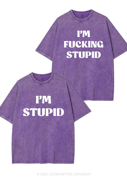 Im Fxxking Stupid Y2K Valentine's Day Washed Tee Cherrykitten
