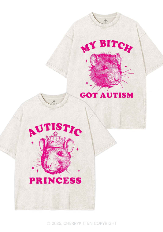 Autistic Princess Rats Y2K Valentine's Day Washed Tee Cherrykitten