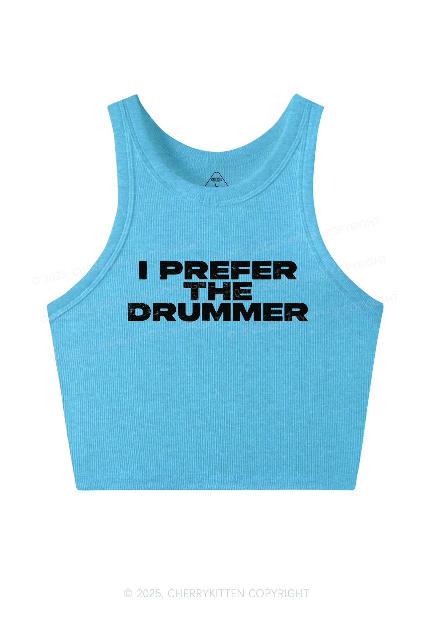 I Prefer The Drummer Y2K Crop Tank Top Cherrykitten