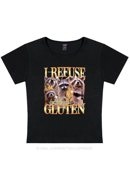 Raccoons Refuse Tolerate Gluten Y2K Baby Tee Cherrykitten