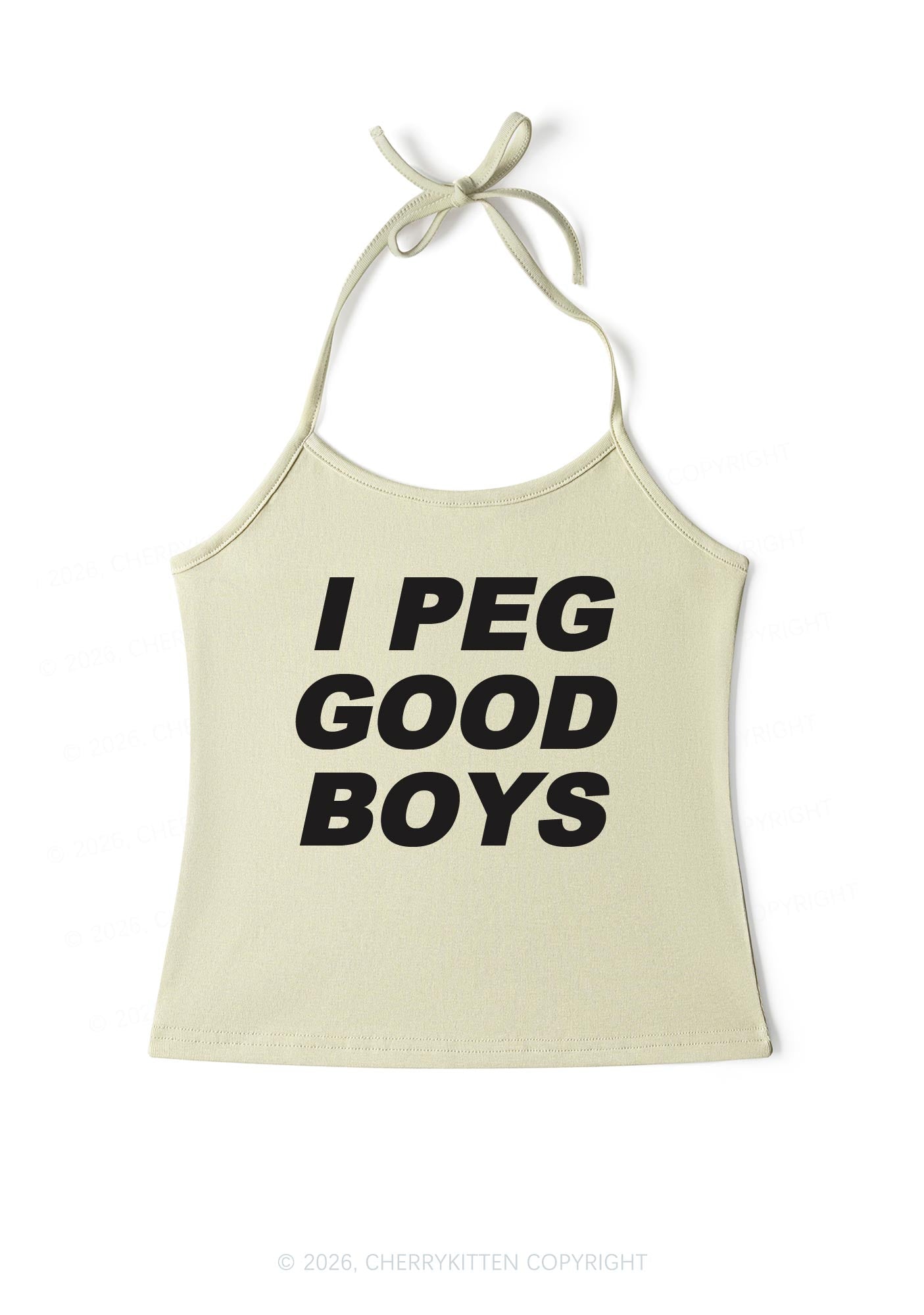 I Peg Good Boys Y2K Halter Neck Cami Cherrykitten