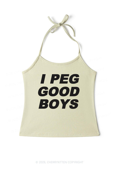 I Peg Good Boys Y2K Halter Neck Cami Cherrykitten