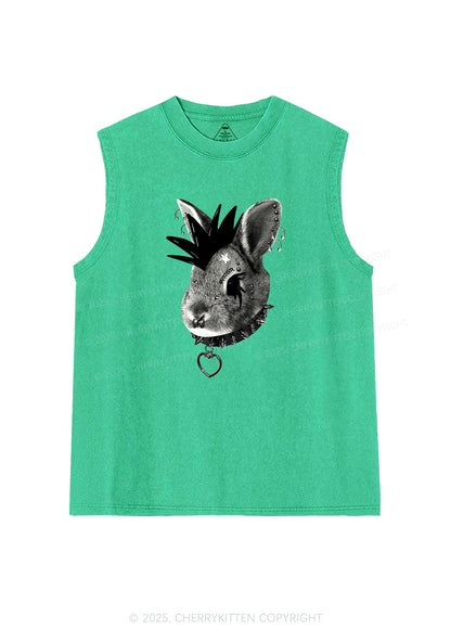 Custom Punk Pet Y2K Washed Muscle Tank Cherrykitten