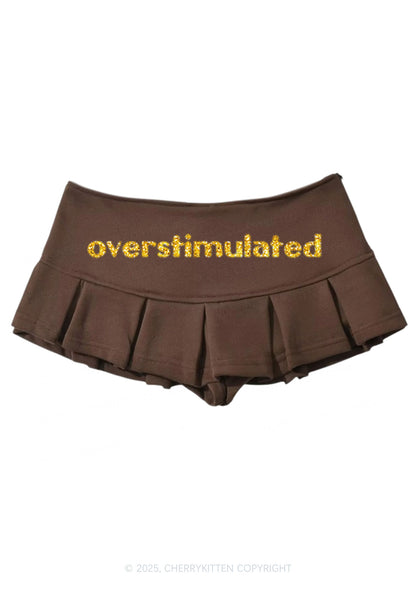 Glitter Overstimulated Y2K Mini Pleated Skirts Cherrykitten