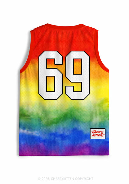 Rainbow Tie Dye Faggot Pride Y2K Sport Jersey Tank Cherrykitten