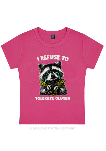 Refuse To Tolerate Gluten Y2K Baby Tee Cherrykitten