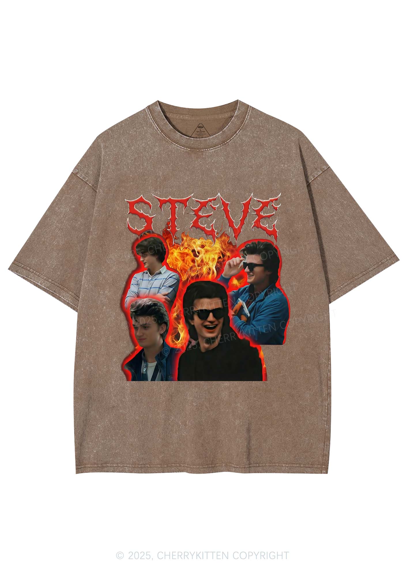 SH Flame Vibe Y2K Shirts Washed Tee Cherrykitten