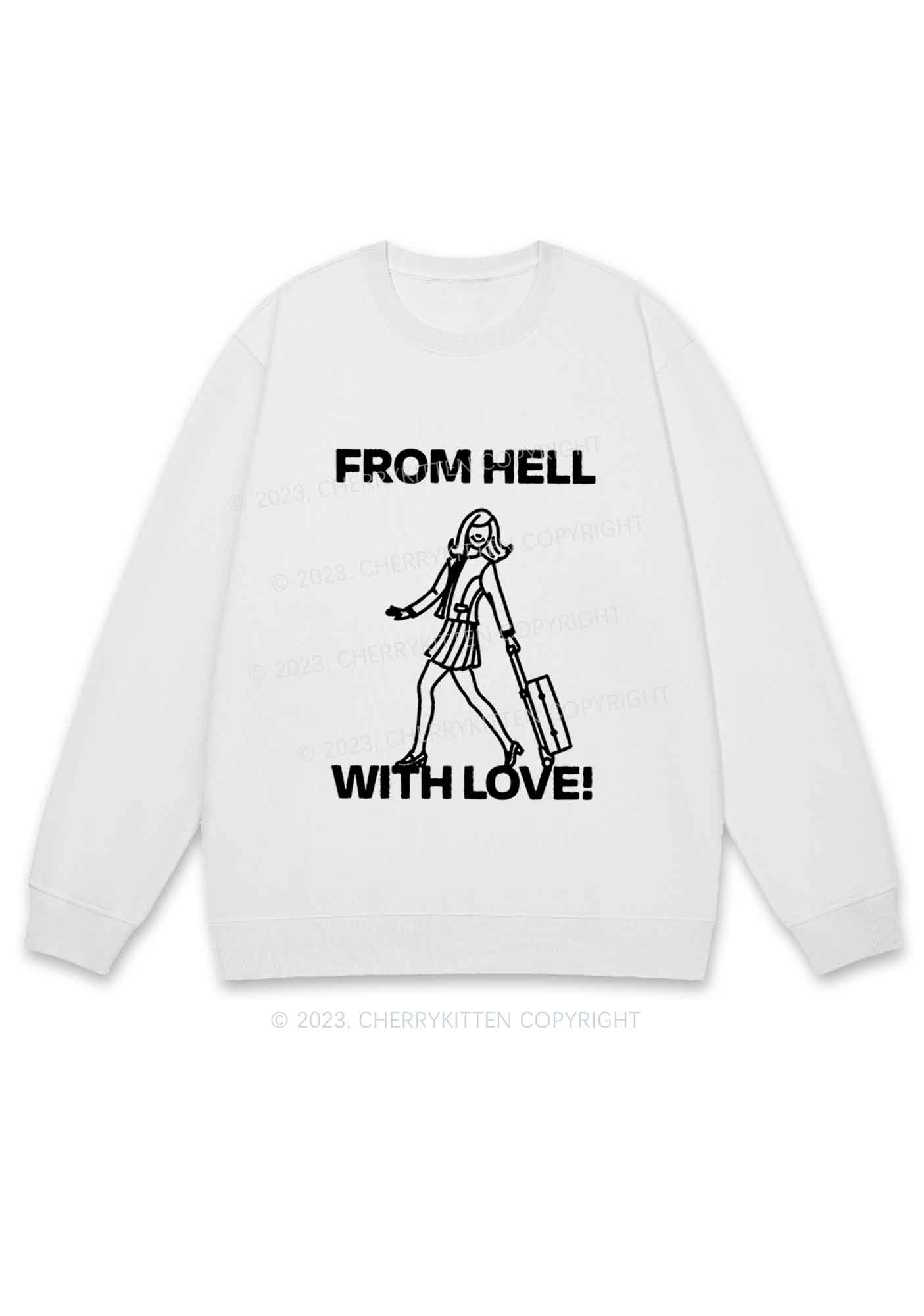 Travel From Hell With Love Y2K Sweatshirt Cherrykitten