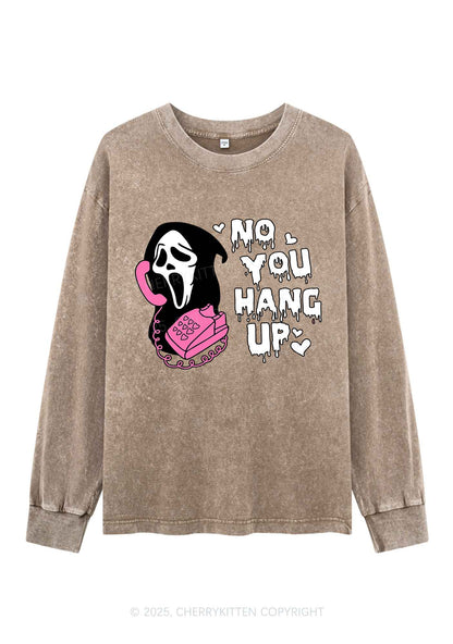 Halloween No You Hang Up Y2K Washed Long Sleeves Cherrykitten