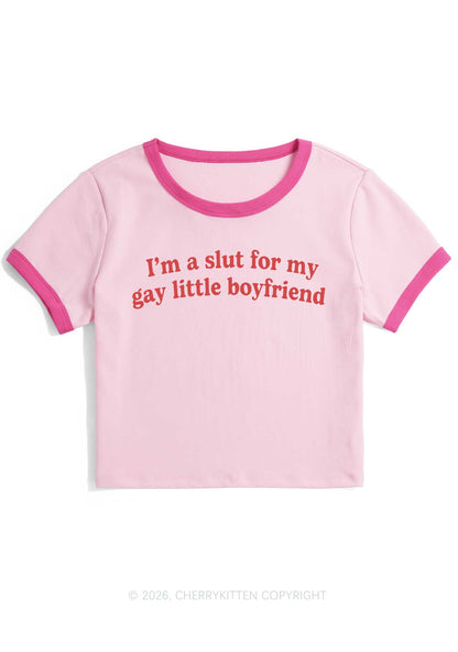 Slxt For My Gay BF Y2K Ringer Tee Cherrykitten