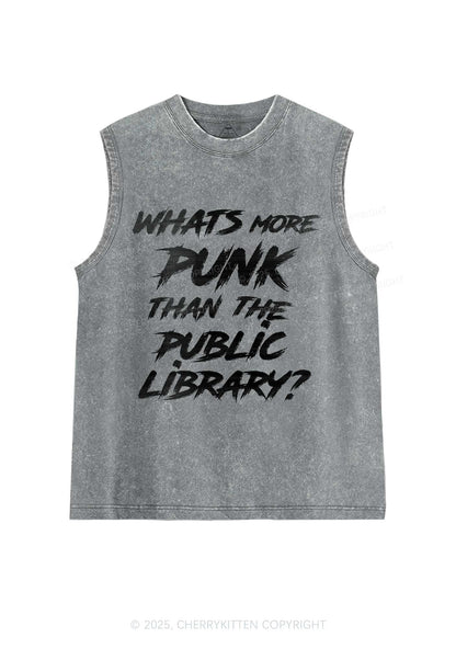 Punk Than Public Library Y2K Washed Muscle Tank Cherrykitten