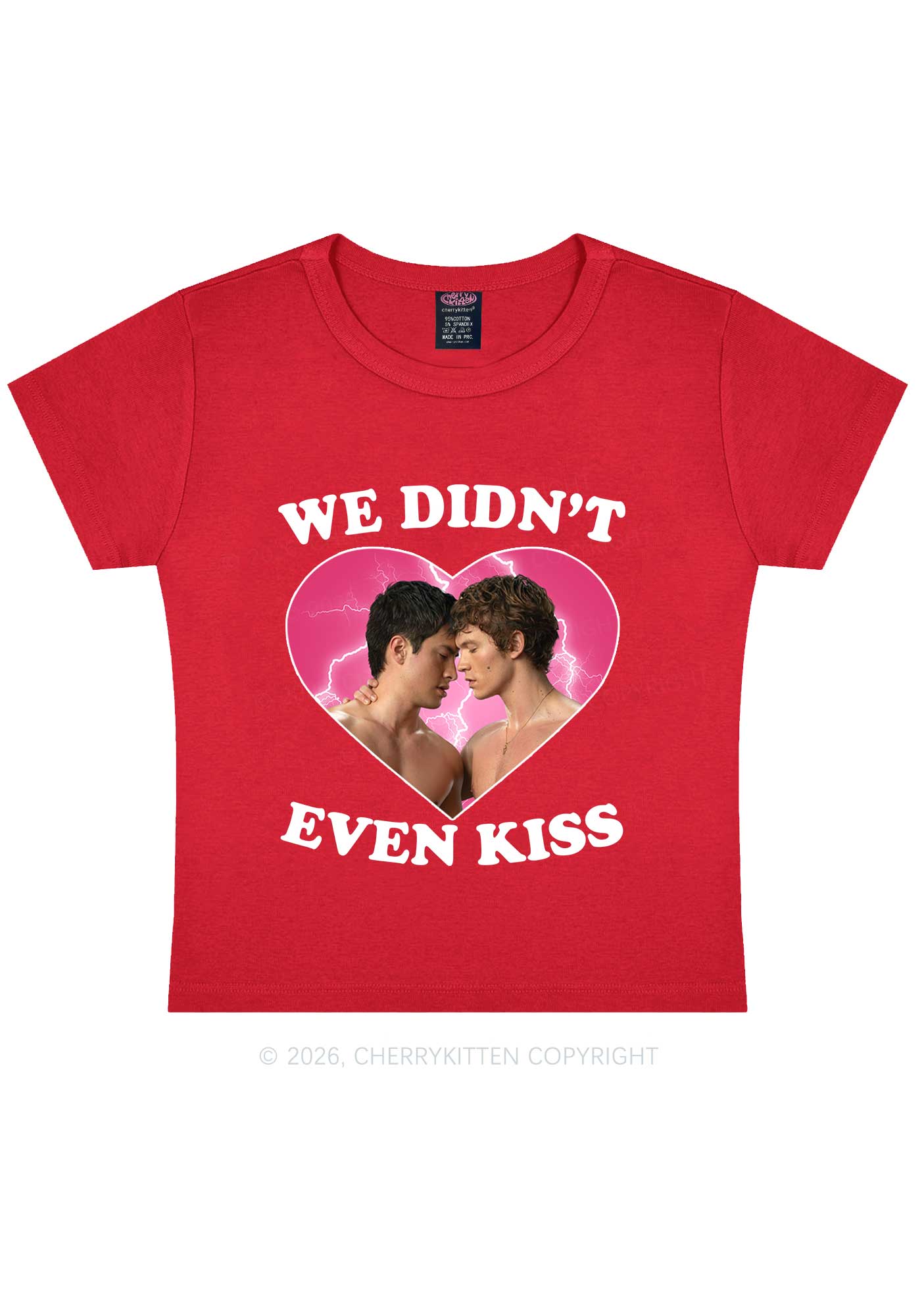 We Didnt Even Kiss Each Other HR Y2K Baby Tee Cherrykitten