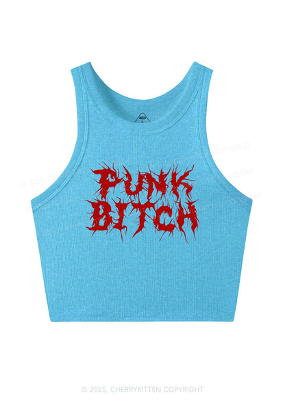 Punk Bxxch Y2K Crop Tank Top Cherrykitten