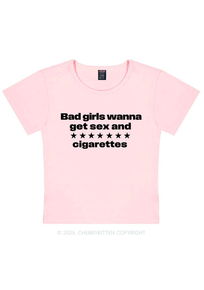 Wanna Sxx Cigarettes Y2K Baby Tee Cherrykitten