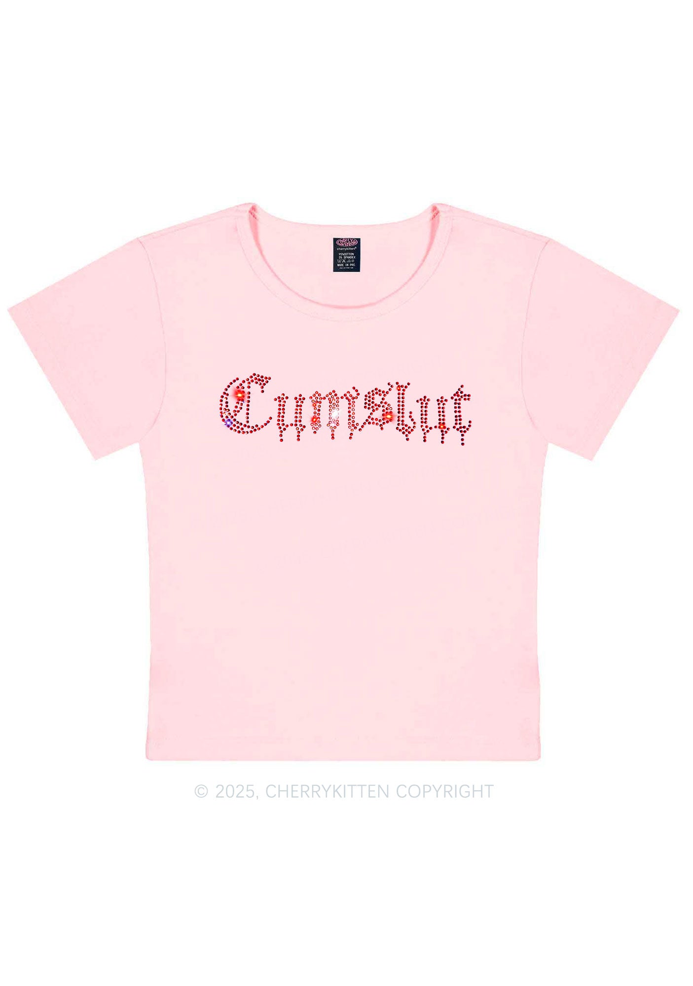 Rhinestone Cxmslxt Y2K Baby Tee Cherrykitten
