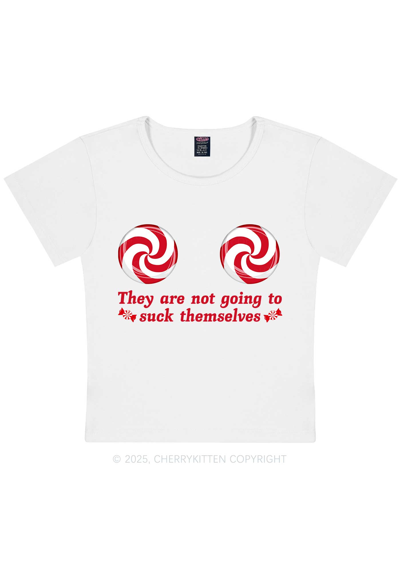 Christmas Suxk Themselves Y2K Baby Tee Cherrykitten