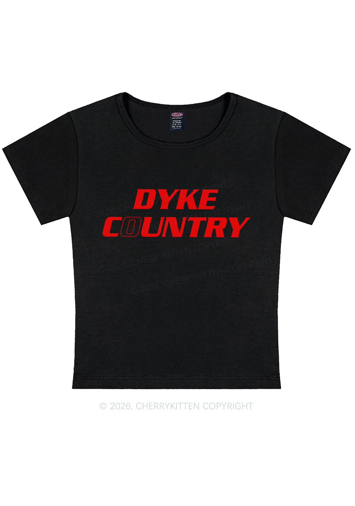 Dyke Country Pride Y2K Baby Tee Cherrykitten