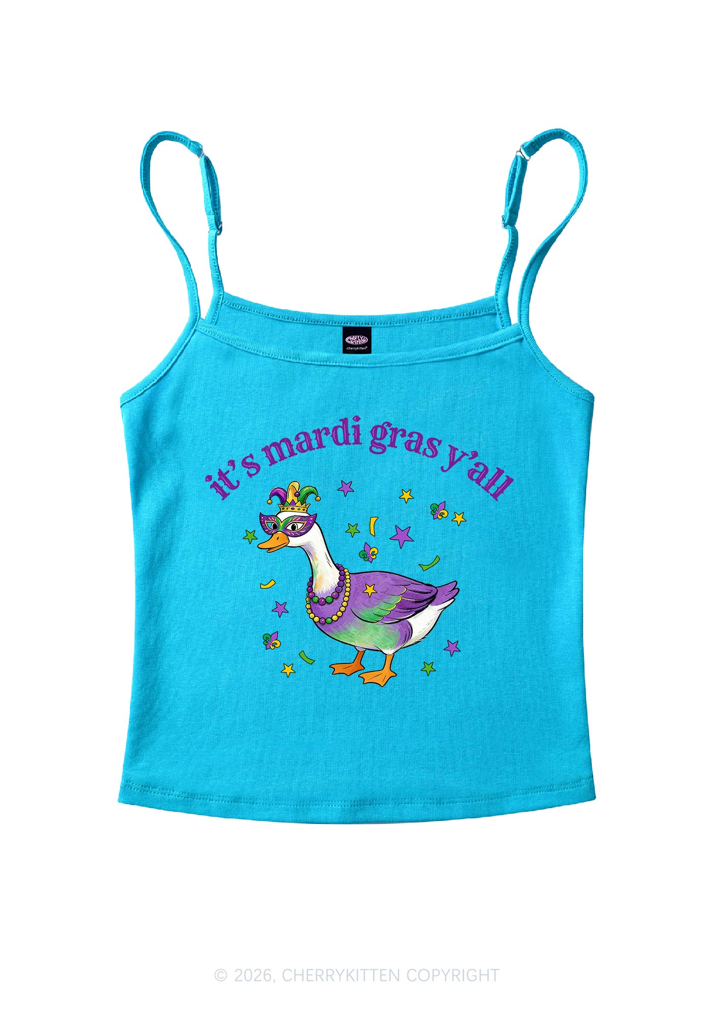 Its Mardi Gras Yall Y2K Spaghetti Strap Cami Cherrykitten