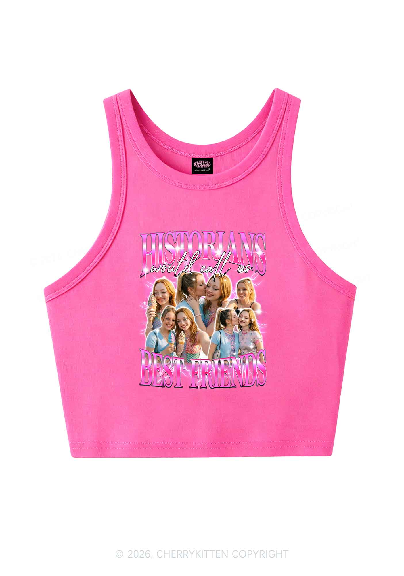 Custom Best Friends Photos Pride Y2K Crop Tank Top Cherrykitten