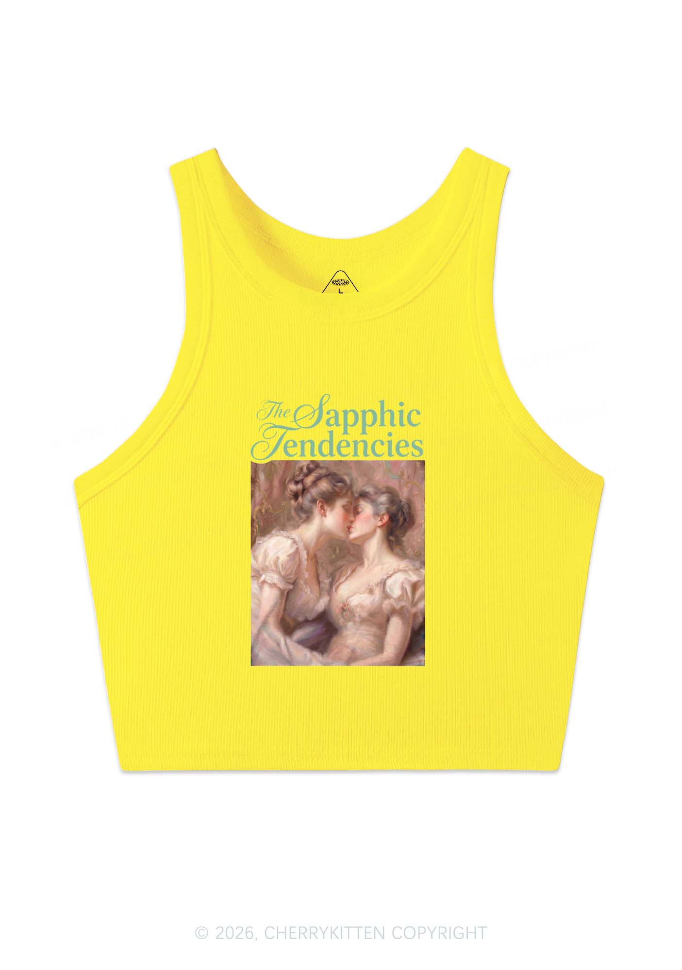 The Sapphic Tendencies Kiss Pride Y2K Crop Tank Top Cherrykitten