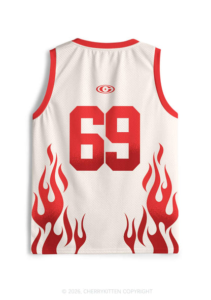 Creamy White Custom GF BF Photo Y2K Sport Jersey Tank Cherrykitten