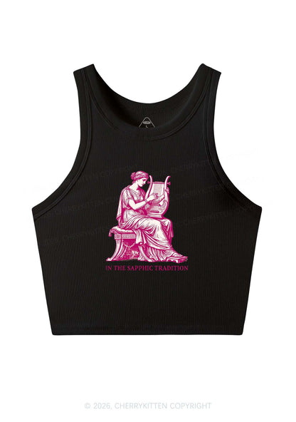 In The Sapphic Tradition Pride Y2K Crop Tank Top Cherrykitten