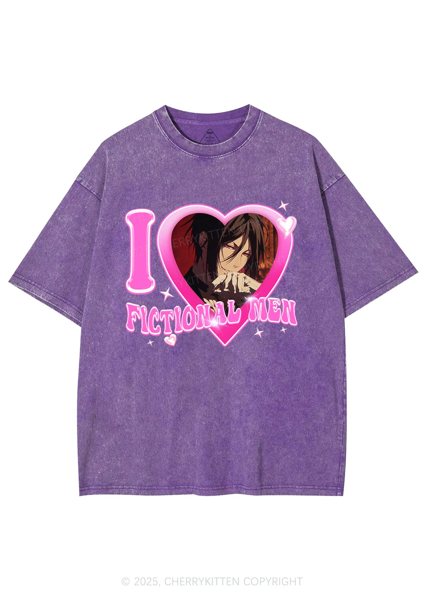 Custom I Love Fictional Men Y2K Shirts Washed Tee Cherrykitten