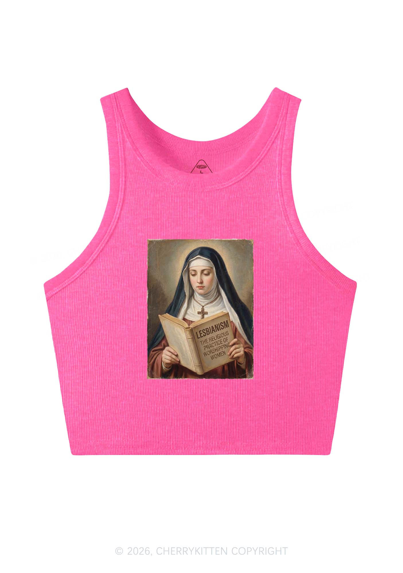 Lesbianism Nun Pride Y2K Crop Tank Top Cherrykitten