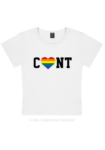 Rainbow Heart Cxxt Pride Y2K Baby Tee Cherrykitten