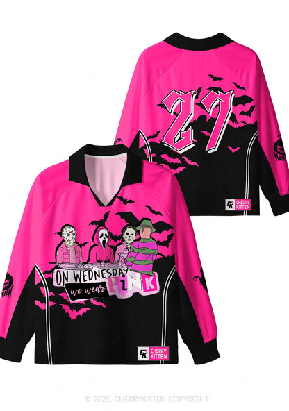 Halloween Custom We Wear Pink Y2K Sport Long Sleeve Jersey Shirts Cherrykitten