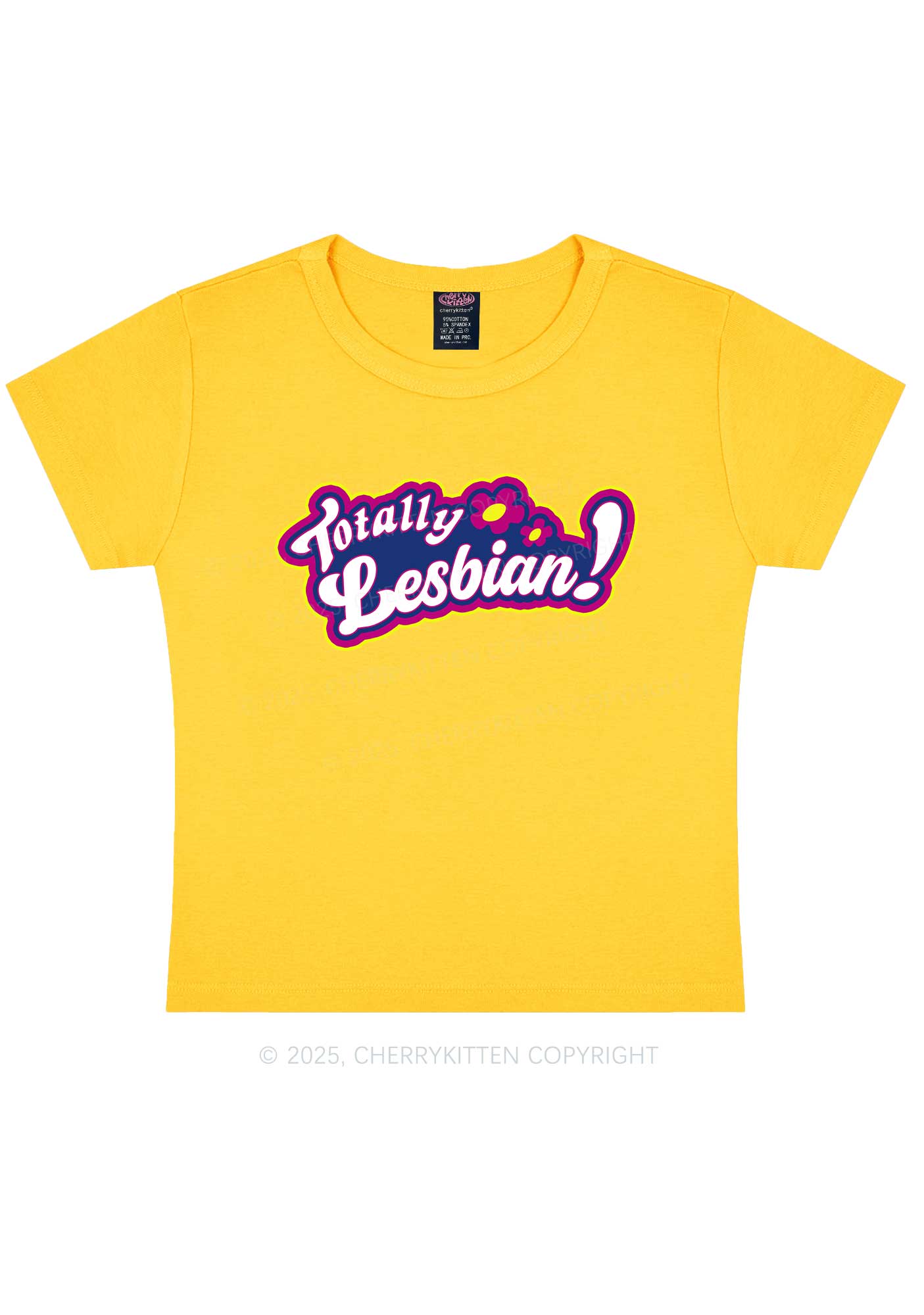 Totally Lesbian Pride Y2K Baby Tee Cherrykitten